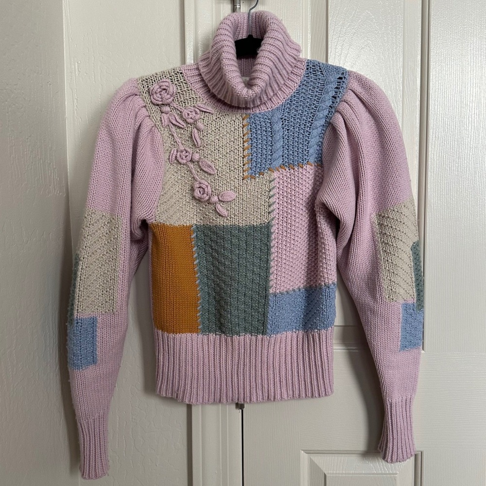 Loveshackfancy Allan Patchwork Appliqu Turtleneck… - image 2